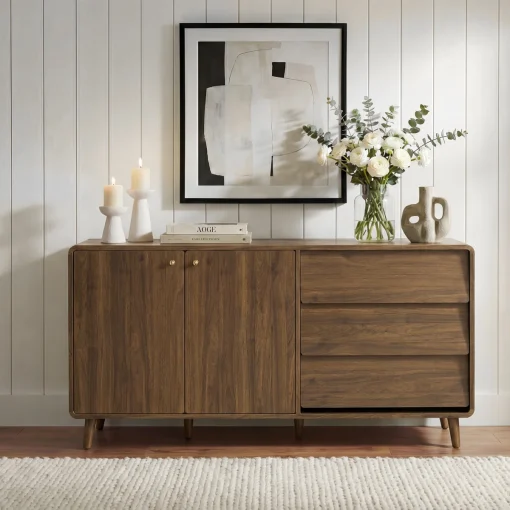 HATTA Lemari Kabinet Multifungsi Retro Kayu Jati Minimalis