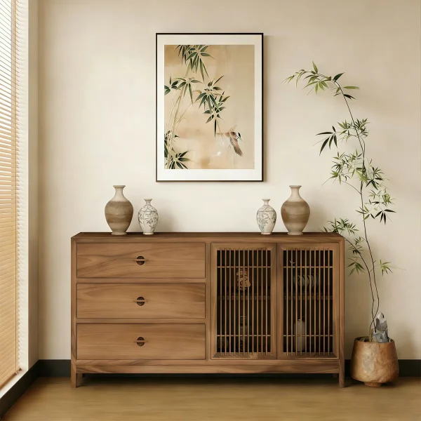 Jaden Lemari Kabinet Jati Chinese Style Minimalis Modern