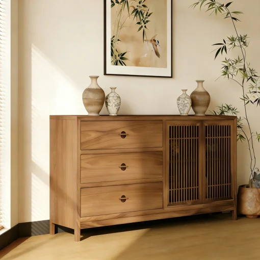 JADEN Lemari Kabinet Jati Chinese Style Minimalis Modern