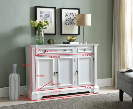 JARCO Lemari Kabinet Klasik 3 Pintu 3 Laci Cat Duco