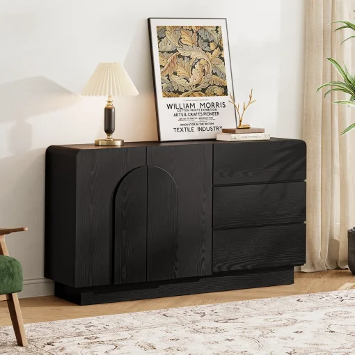 KARLO Credenza Cabinet Plywood Tacosheet Motif Serat