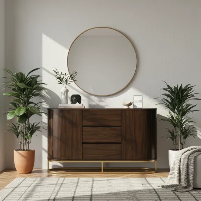 Kelvin Sideboard Cabinet Kaki Besi Desain Minimalis