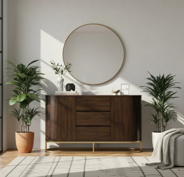 Kelvin Sideboard Cabinet Kaki Besi Desain Minimalis