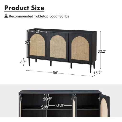 KERLA Lemari Kabinet 3 Pintu Rotan Plywood Tacosheet