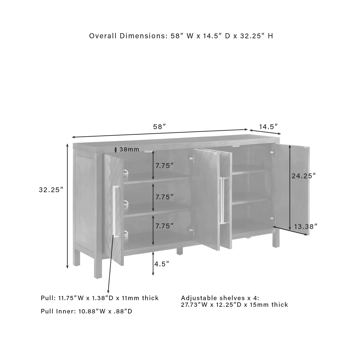 Klevan Lemari Kabinet 4 Pintu Jati Unik Minimalis5