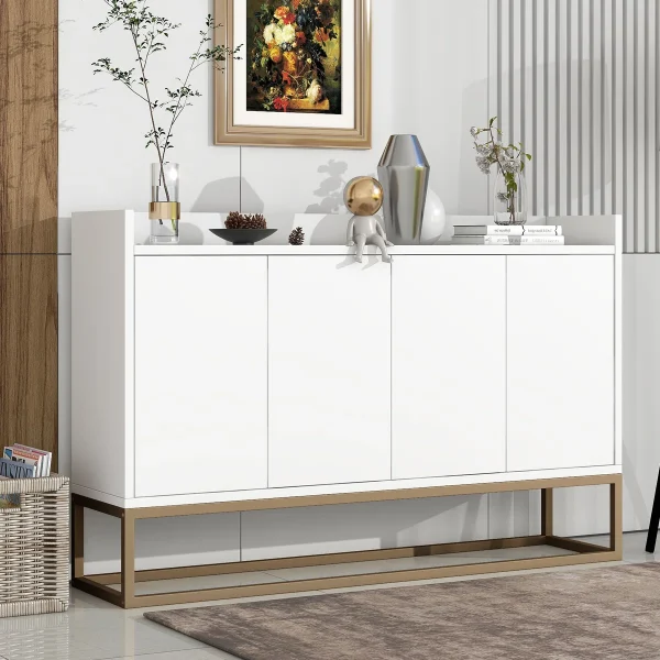 Korla Lemari Kabinet 4 Pintu Kaki Besi Minimalis