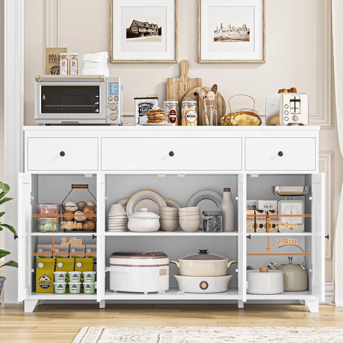 Lauren Lemari Kabinet Scandinavian Cat Duco Putih1