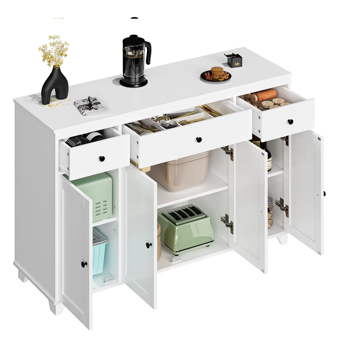 Lauren Lemari Kabinet Scandinavian Cat Duco Putih3