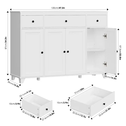 LAUREN Lemari Kabinet Scandinavian Cat Duco Putih