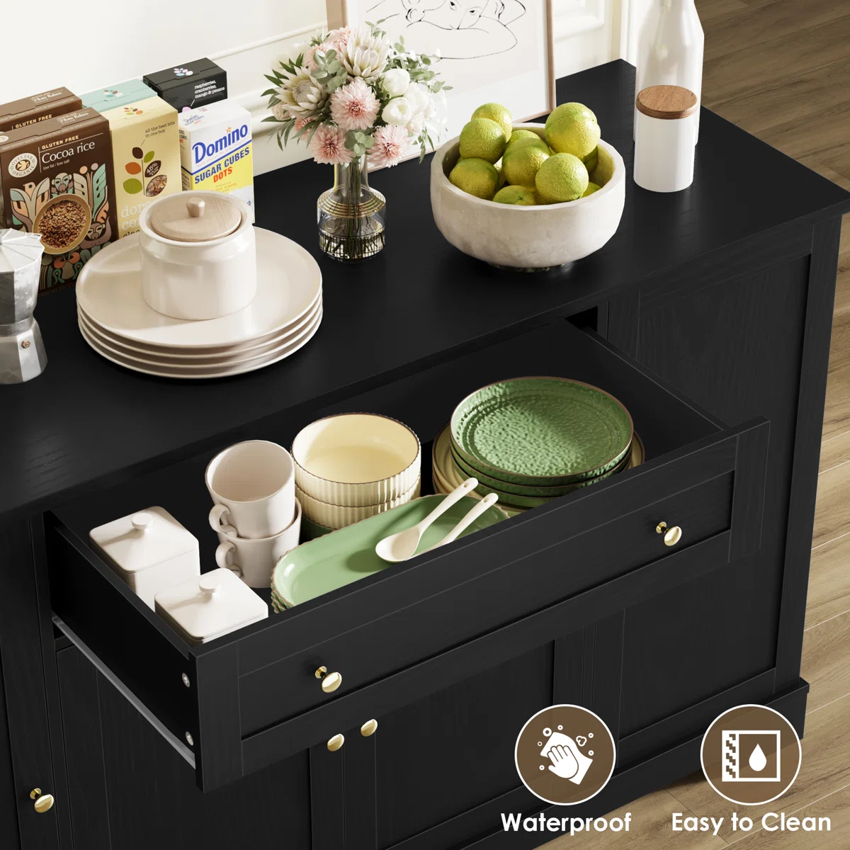 Lisa Lemari Kabinet Plywood Tacosheet Hitam Serat2