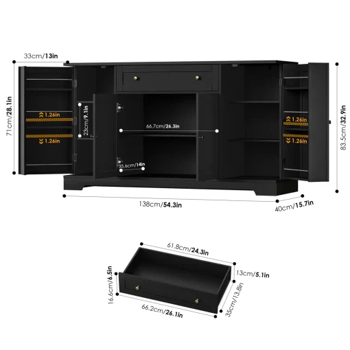 LISA Lemari Kabinet Plywood Tacosheet Hitam Serat