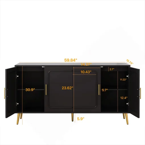 LORKIN Lemari Kabinet Rotan Serbaguna Cat Duco Modern