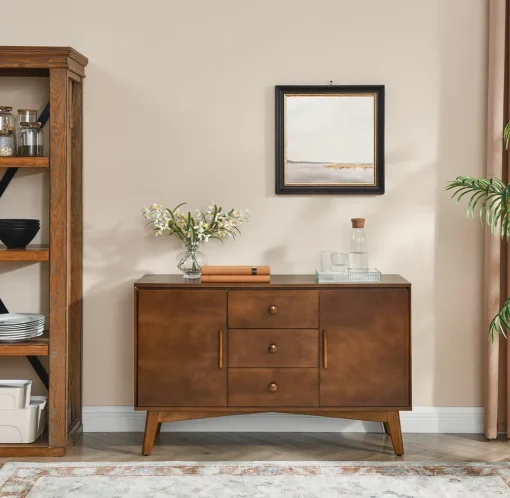 MALKA Lemari Kabinet Scandinavian 2 Pintu 3 Laci Kayu Jati