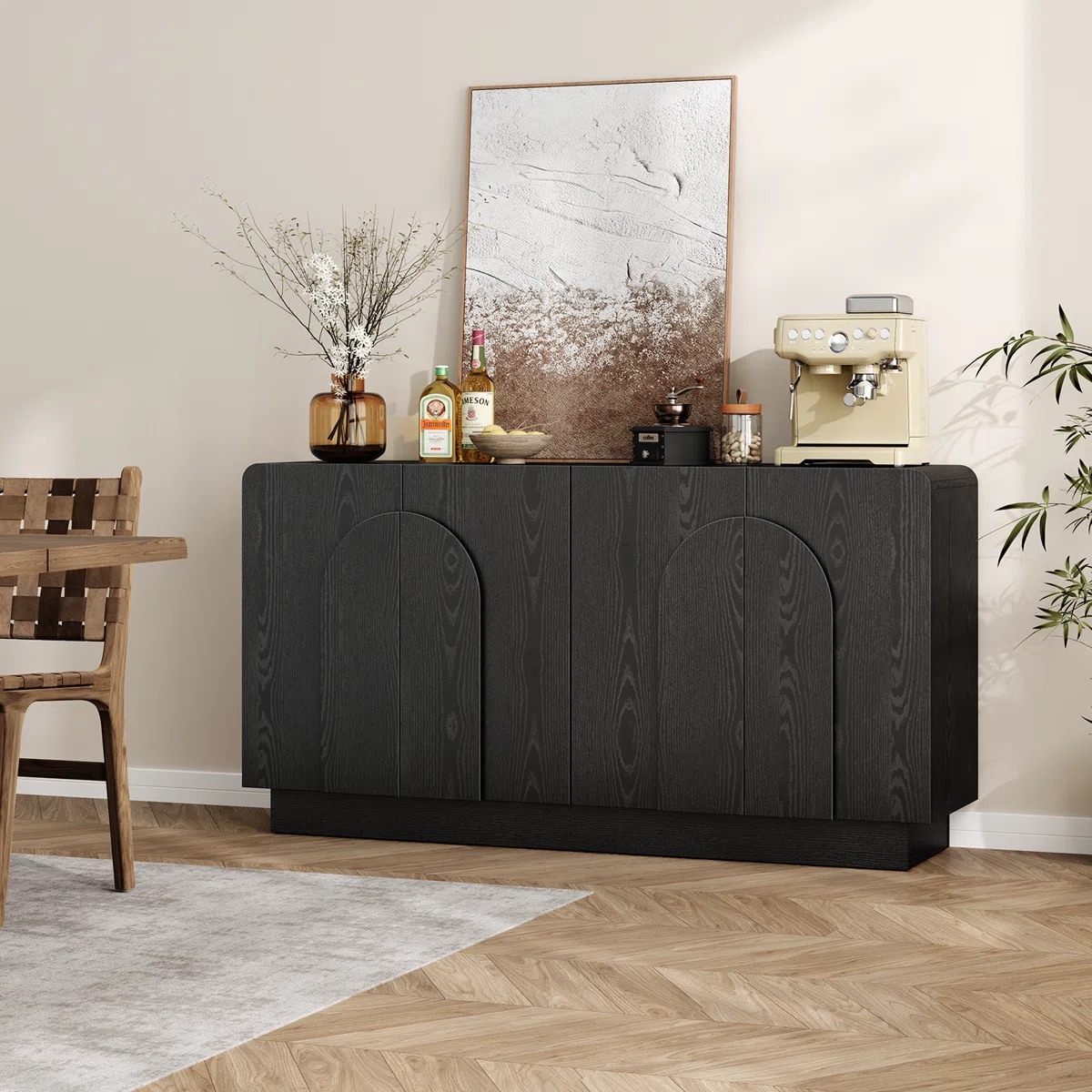 Malla Lemari Kabinet 4 Pintu Tacosheet Hitam1