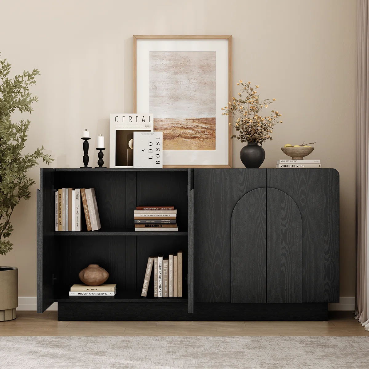 Malla Lemari Kabinet 4 Pintu Tacosheet Hitam3