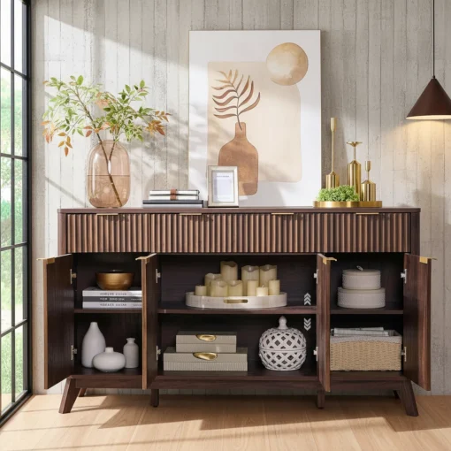 MARCELI Lemari Kabinet Jati Serbaguna Minimalis Modern