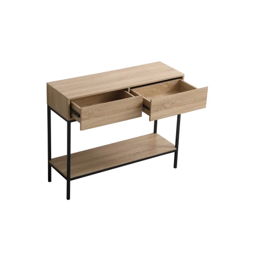 MARCO Meja Konsol Besi Plywood Tacosheet Motif Kayu