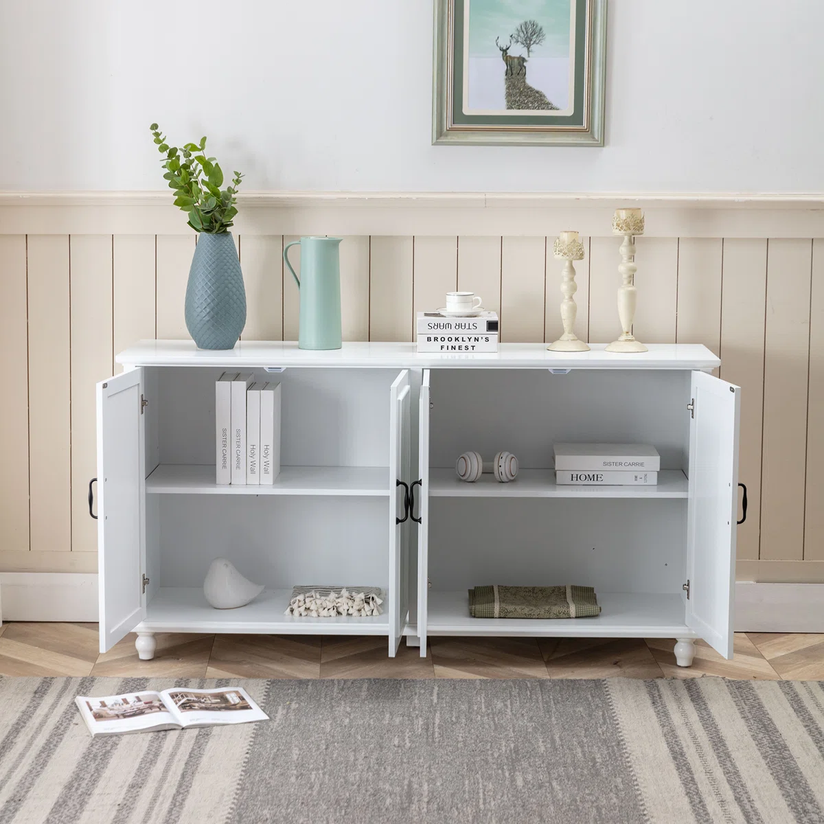 Marila Lemari Kabinet 4 Pintu Serbaguna Cat Duco2