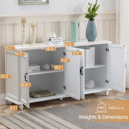 MARILA Lemari Kabinet 4 Pintu Serbaguna Cat Duco