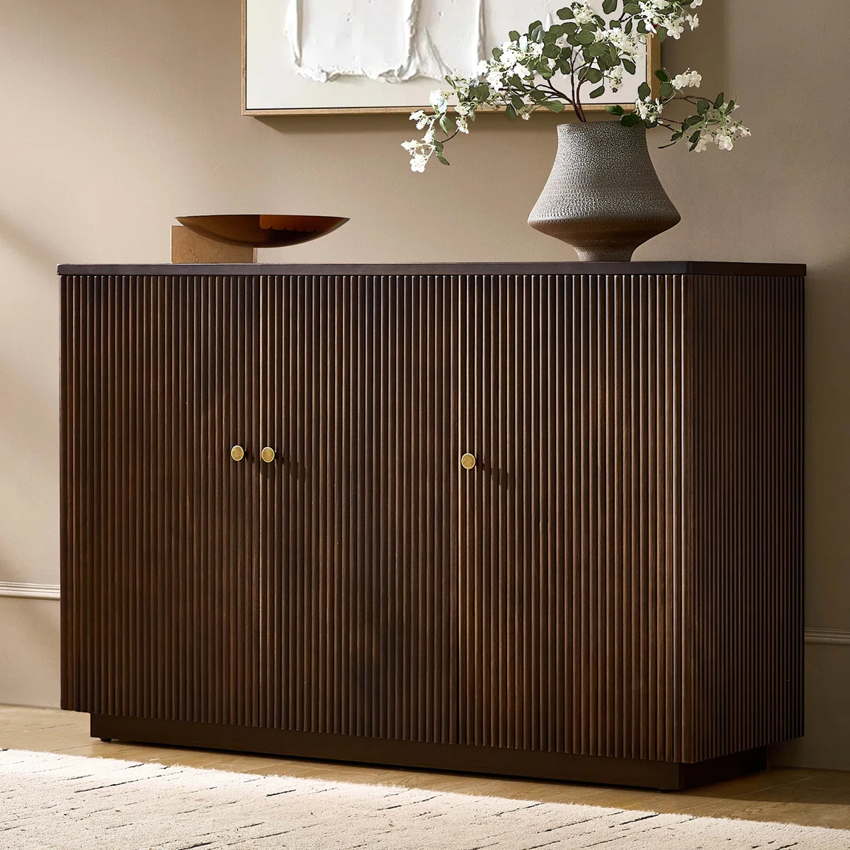 Marta Lemari Kabinet Pintu Unik Kayu Jati Modern1
