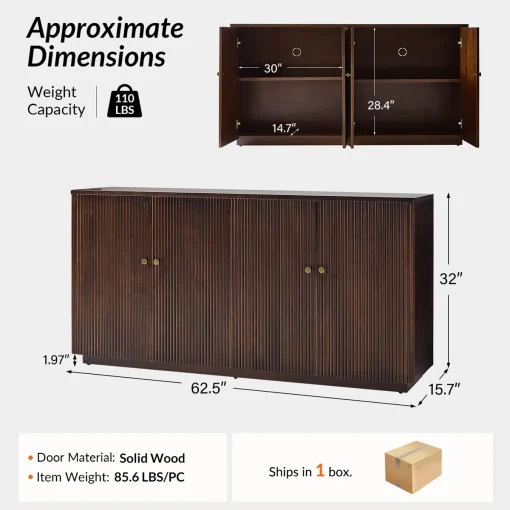 MARTHA Credenza Cabinet 4 Pintu Desain Unik Minimalis