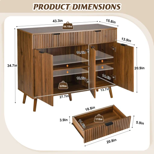 MENAN Lemari Kabinet Kayu Jati Model Retro Minimalis