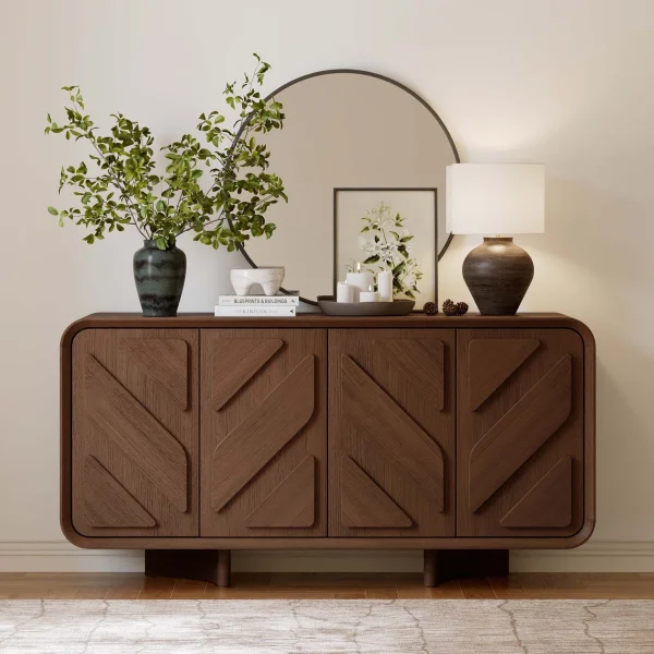 Mikel Lemari Kabinet Desain Unik Kayu Jati Solid