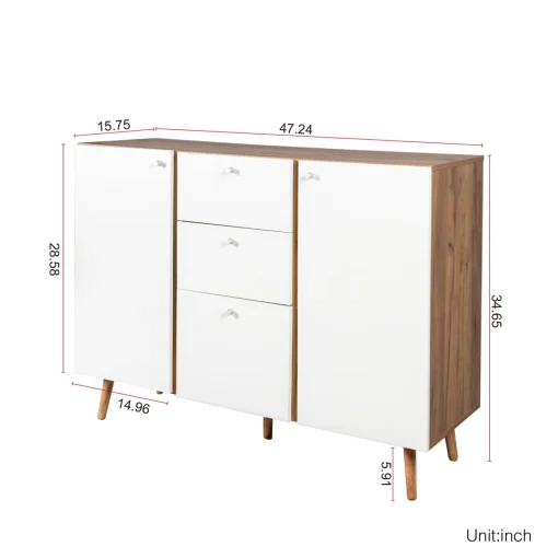 GELLA Lemari Kabinet Retro 2 Pintu 3 Laci Kayu Jati Modern