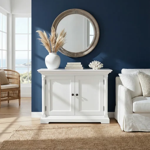 NOVA Lemari Kabinet 2 Pintu Cat Duco Putih Minimalis