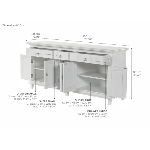 OCTA Lemari Kabinet 5 Pintu 3 Laci Cat Duco Minimalis