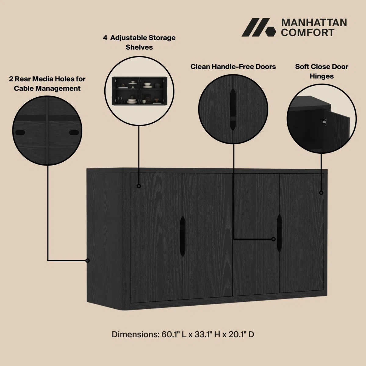 Remma Lemari Kabinet Plywood Tacosheet Hitam Minimalis3