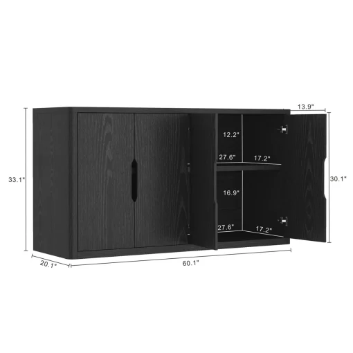REMMA Lemari Kabinet Plywood Tacosheet Hitam Minimalis