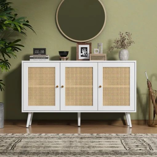 REMON Lemari Kabinet Retro Rotan Cat Duco Minimalis