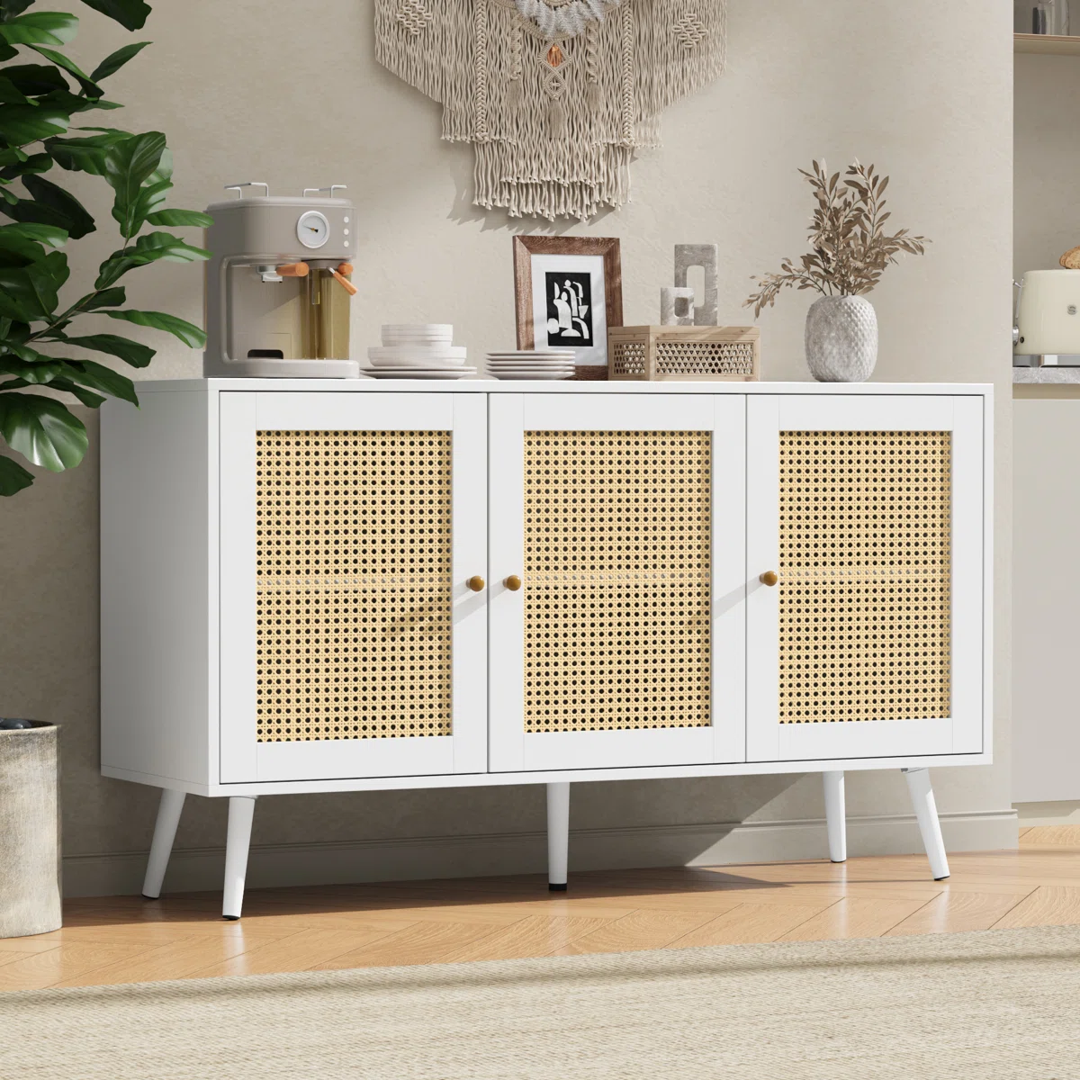 Remon Lemari Kabinet Retro Rotan Cat Duco1