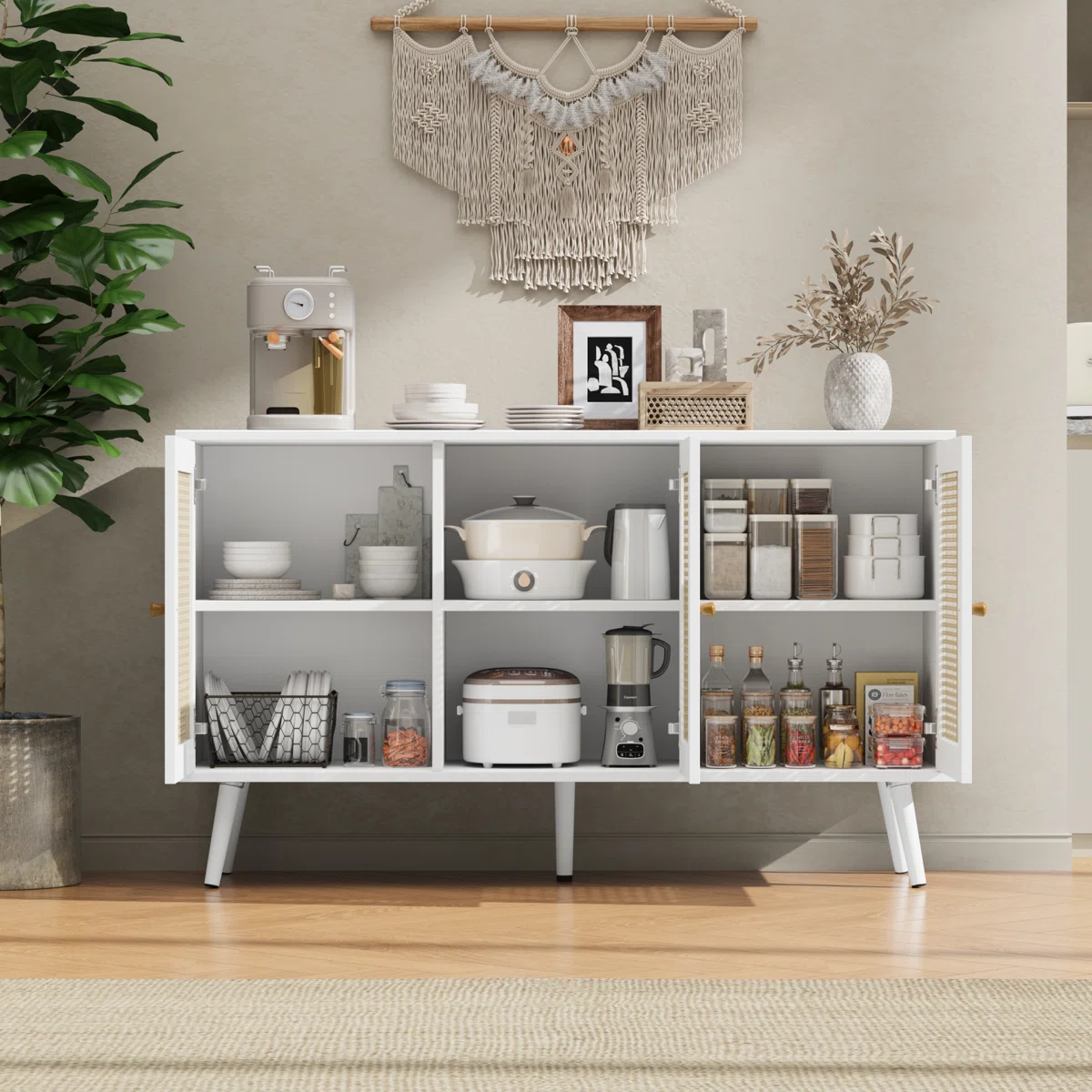 Remon Lemari Kabinet Retro Rotan Cat Duco2