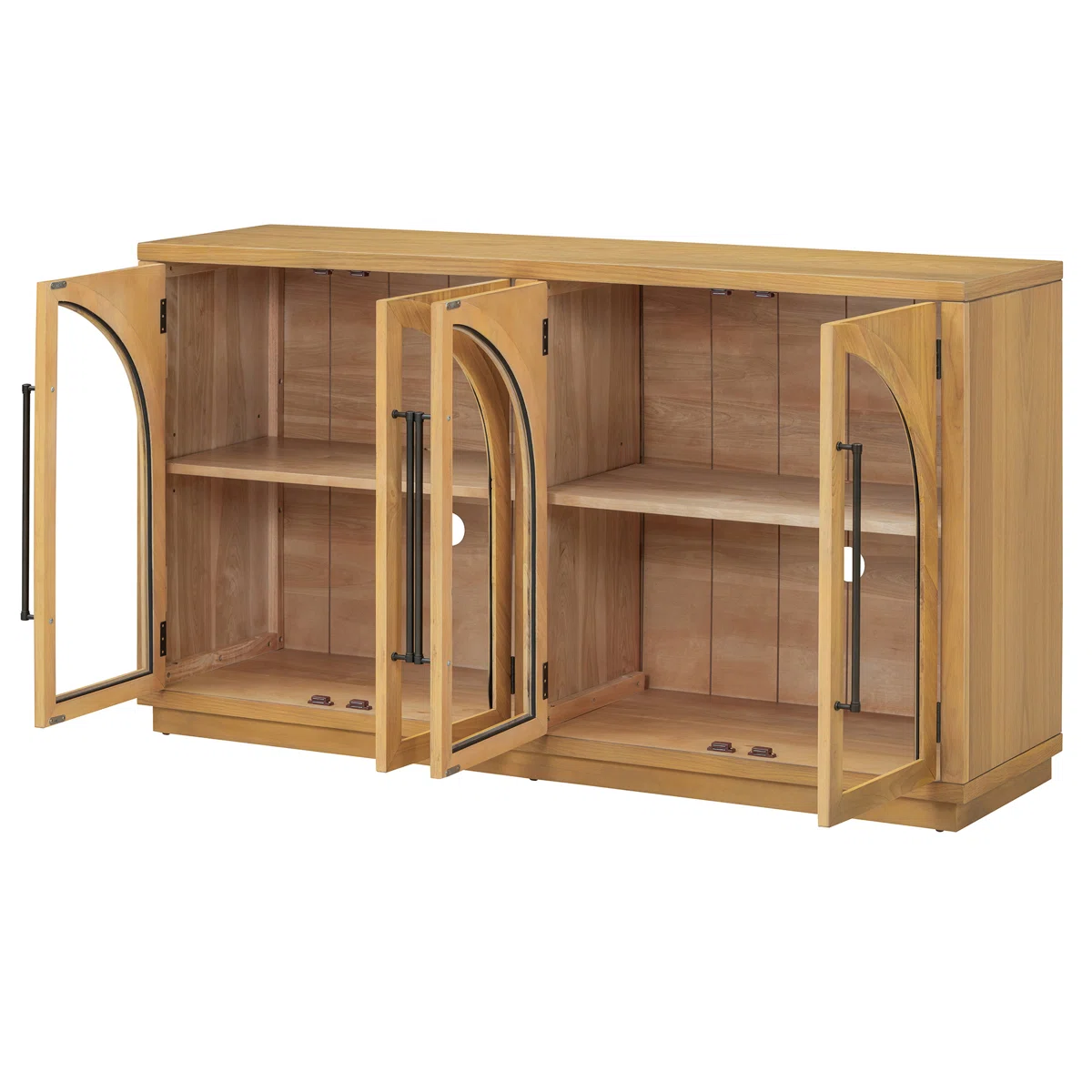 Revva Lemari Kabinet Kaca 4 Pintu Kayu Jati3