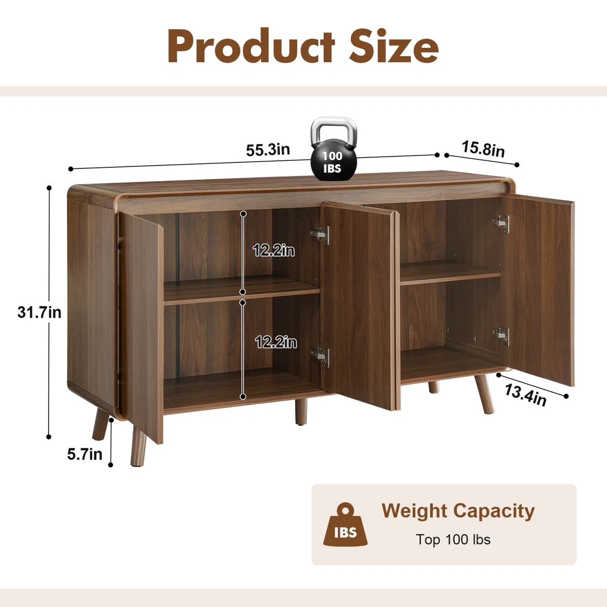 Romi Lemari Kabinet 4 Pintu Kaki Retro Kayu Jati4