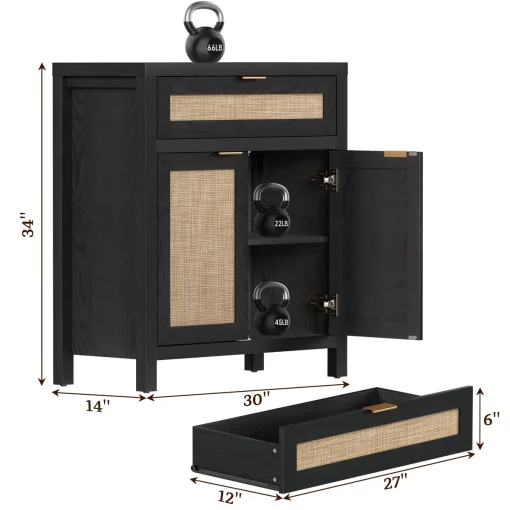 SAKURA Lemari Kabinet Pintu Rotan Plywood Tacosheet