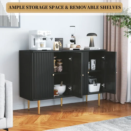 SELLA Lemari Kabinet 4 Pintu Cat Duco Minimalis Modern