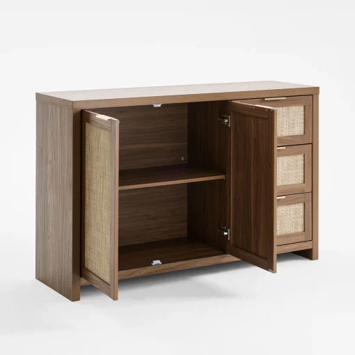 SENNA Lemari Kabinet Rotan Kayu Jati Minimalis Modern