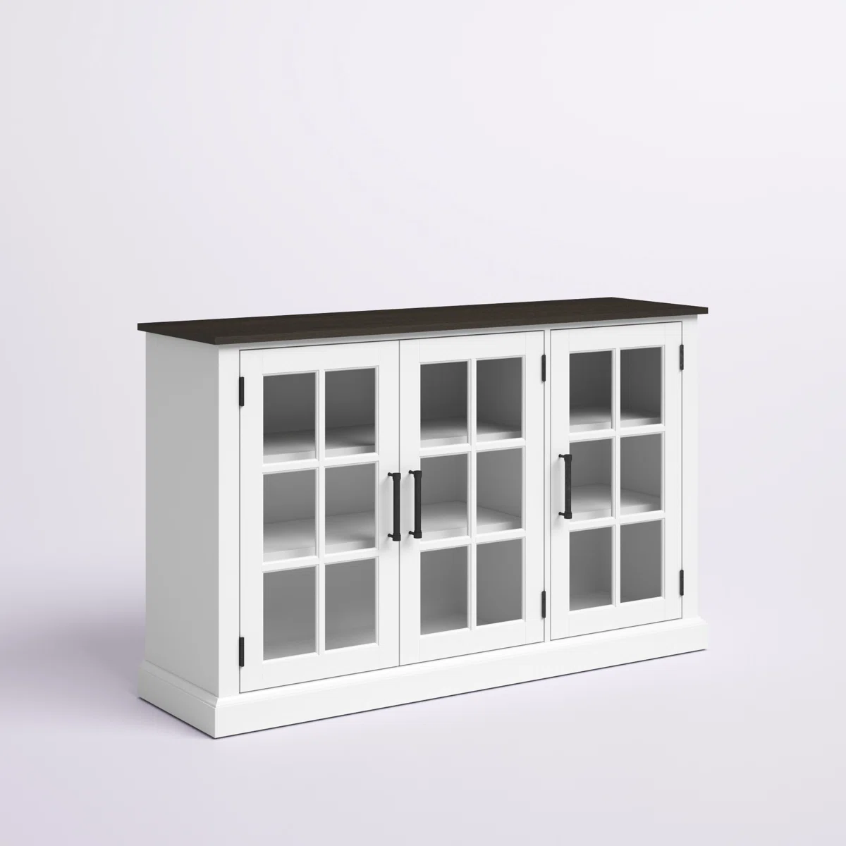 Taleka Lemari Kabinet Duco 3 Pintu Kaca Top Kayu1