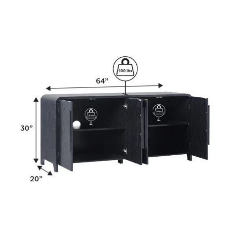 TARKI Lemari Kabinet Serbaguna Plywood Tacosheet Hitam