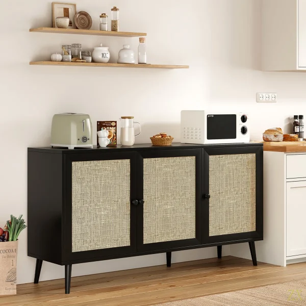 Velez Lemari Kabinet Retro Pintu Rotan Cat Duco