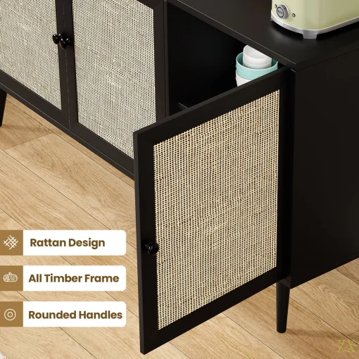 VELEZ Lemari Kabinet Retro Pintu Rotan Cat Duco Minimalis
