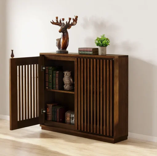 ZAKA Lemari Kabinet Pintu Jari Jari Kayu Jati Modern