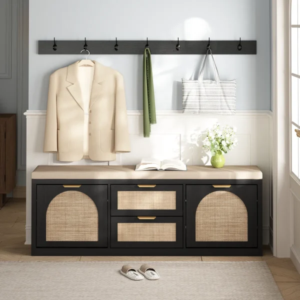 Ante Bufet Rak Sepatu Rotan 2 Pintu 2 Laci Plywood Tacoshet