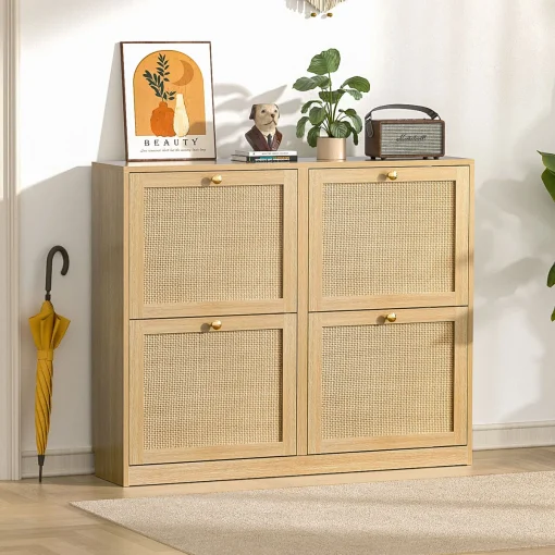 ARCO Rak Sepatu Rotan Plywood Tacosheet Oak Kayu