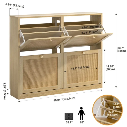 ARCO Rak Sepatu Rotan Plywood Tacosheet Oak Kayu