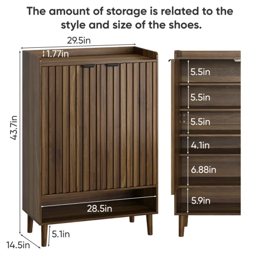 BONNA Lemari Rak Sepatu Retro 2 Pintu Kayu Jati Modern