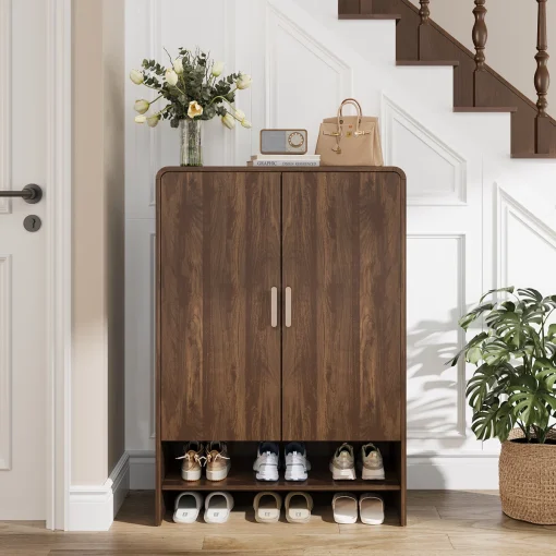 DEVA Rak Sepatu 2 Pintu Kayu Jati Minimalis Modern